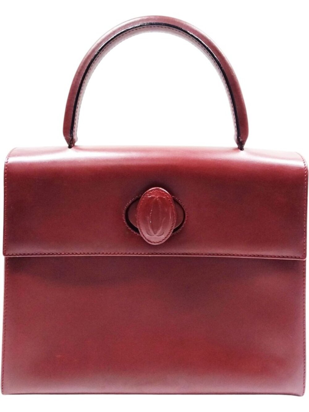 811240CQ (L3) Cartier Hand Bag Bordeaux Leather